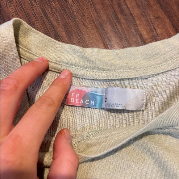 Free People Beach Havana Tee Dress Flowy Slouchy Maxi Ruffle Size Medium - Picture 4 of 5